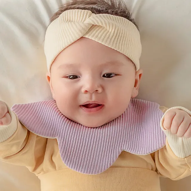【Happy Prince】韓國製 Fleecy馬卡龍雙面嬰兒童花瓣圍兜(寶寶口水巾花朵花形)