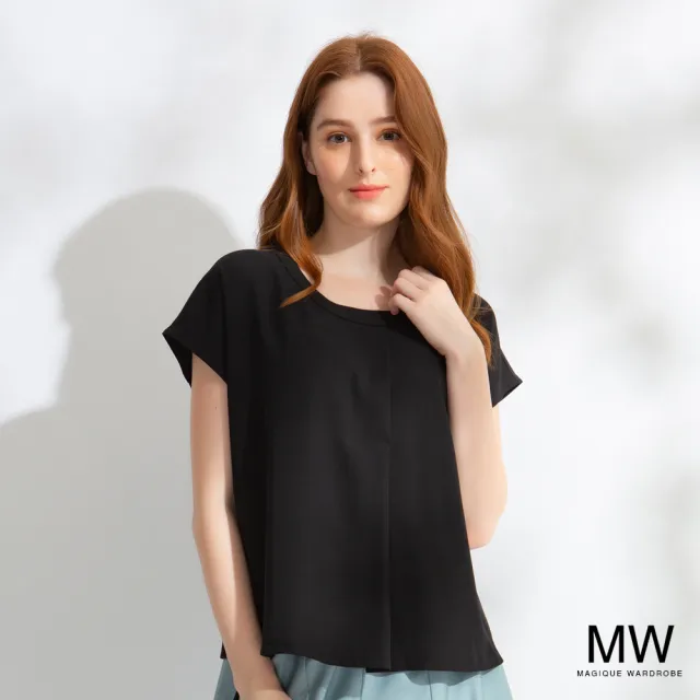 【MAGIQUE WARDROBE】後V鏤空寬版上衣(2色)