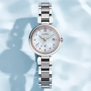 【CITIZEN 星辰】XC 心蕊 輕奢限定版 鈦金屬 光動能電波女錶-29mm 手錶 畢業禮物(ES9466-65W)