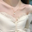 【MISS KOREA】韓國設計浪漫山茶花珍珠串鍊造型項鍊(山茶花項鍊 珍珠項鍊 串鍊項鍊)