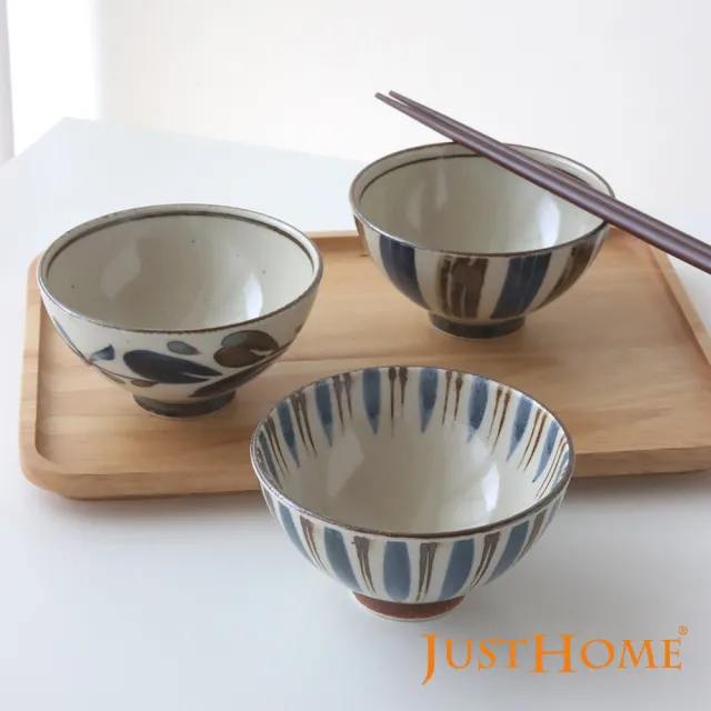 【Just Home】日本製美濃燒陶瓷4.6吋飯碗270ml-風花(京茶碗)