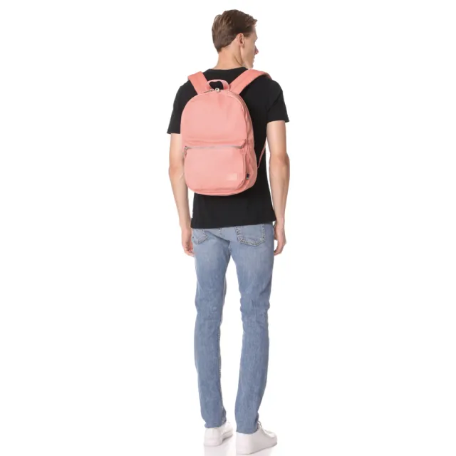 【Herschel】雙11 Lawson 高階 水洗 仿舊 棉帆布 厚帆布 粉紅 粉色 金屬拉鍊 筆電夾層 防潑水  