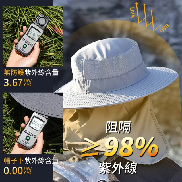【golovejoy】可拆卸式漁夫帽UPF50+(一帽三用 加大帽簷 戶外面罩 口罩 遮陽帽 防曬護頸 釣魚帽 登山帽)