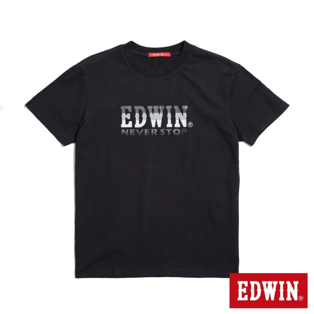 EDWIN 男裝 人氣復刻款 漸層LOGO短袖T恤(黑色)