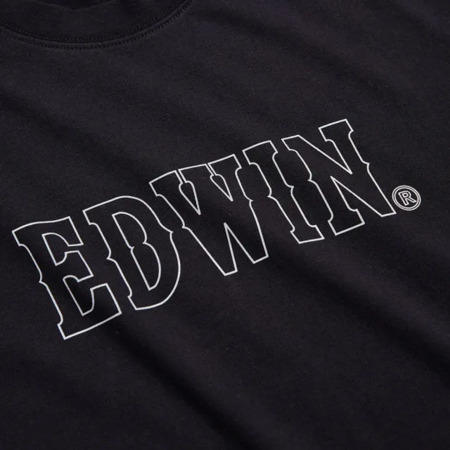【EDWIN】男裝 人氣復刻款 3M反光LOGO短袖T恤(黑色)