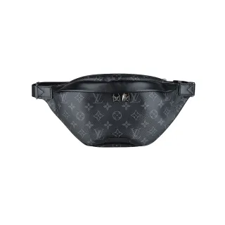 【Louis Vuitton 路易威登】LV  Discovery系列Monogram Eclipse塗層帆布胸掛包腰包(黑)