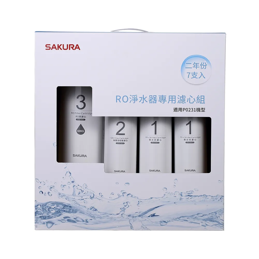 【SAKURA 櫻花】原廠濾心F0194RO淨水器專用濾心組(二年份7支入)