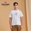 【JOHN HENRY】鹿印花短袖T恤-白色