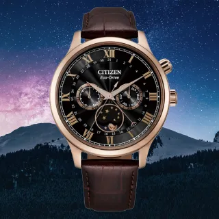 【CITIZEN 星辰】GENTS系列 光動能 月相盈虧顯示 時尚腕錶 618 年中慶 禮物(AP1059-19E)