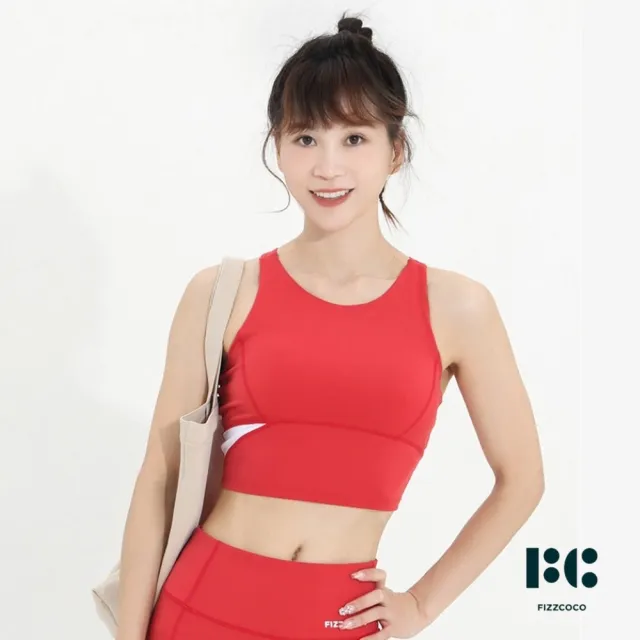 【FIZZCOCO】現貨20 雲柔小海豚運動背心 一體式健身內衣女防震百搭可外穿美背帶胸墊(共2色 丁香紫/楓葉紅)