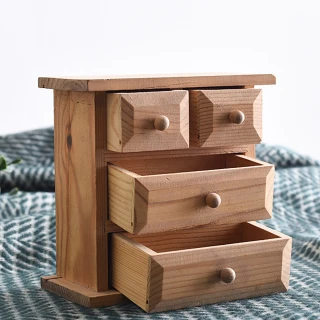 【桃花源創意工坊】小型木質創意桌面整理收納盒(家具)