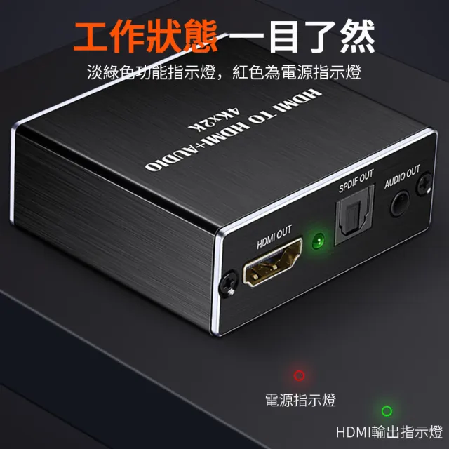 【Nil】4K*2K HDMI音頻分離器 7.1光纖+3.5mm音頻轉換器(分配器 切換器)
