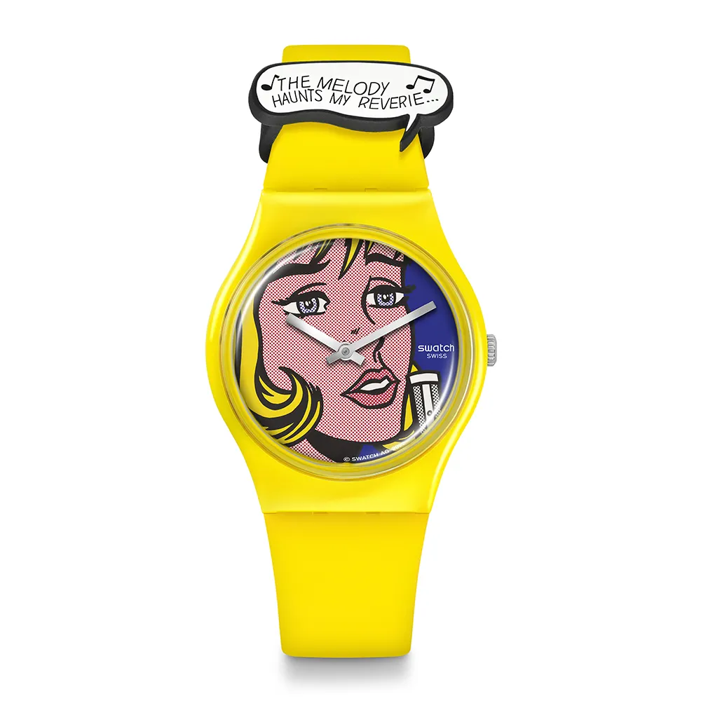 【SWATCH】藝術之旅系列 李奇登斯坦-女孩 MOMA當代藝術館畫作 原創系列 手錶 瑞士錶 錶(34mm)