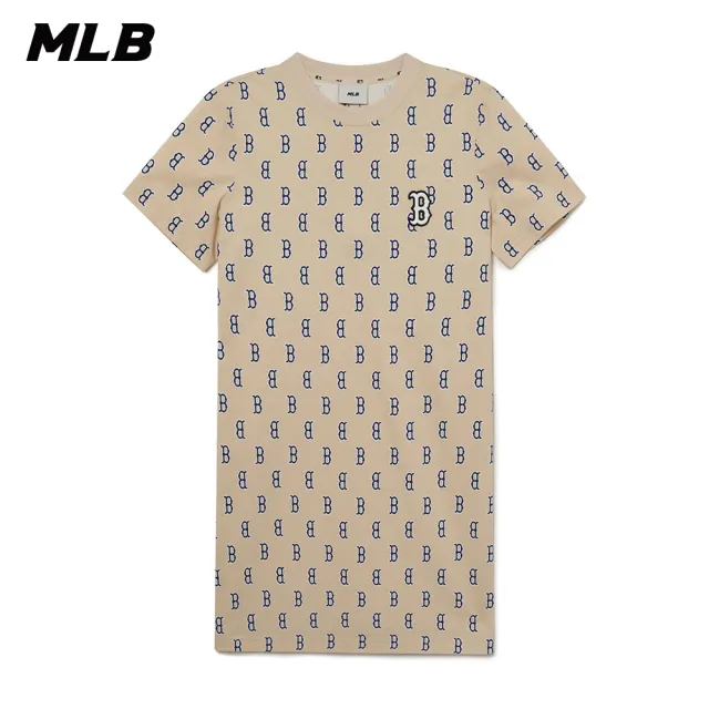 【MLB】連身裙 長版上衣 MONOGRAM系列 波士頓紅襪隊(3FOPM0133-43BGL)