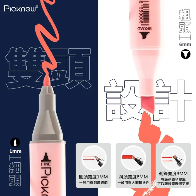 【picknew】新一代168色粉桿雙頭專業繪畫酒精油性麥克筆精裝禮盒版(馬克筆 彩色筆 酒精油性馬克筆)