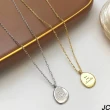 【JC Collection】水滴形潮流個性字母牌純銀項鏈(金色、銀色)