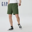 【GAP】男裝 亞麻中腰鬆緊短褲 輕透氣系列-軍綠色(614550)