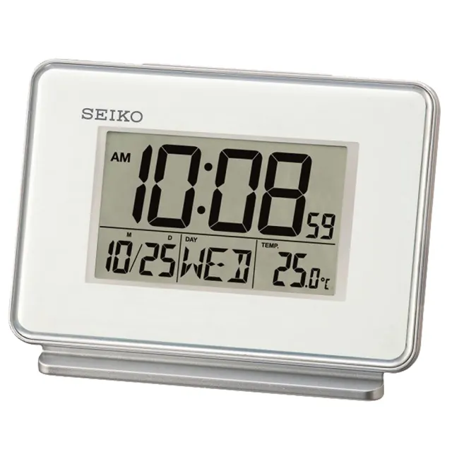 【SEIKO 精工】溫度顯示 雙鬧鈴電子鬧鐘-2色可選 雙11 送禮(QHL068K/QHL068W/速)