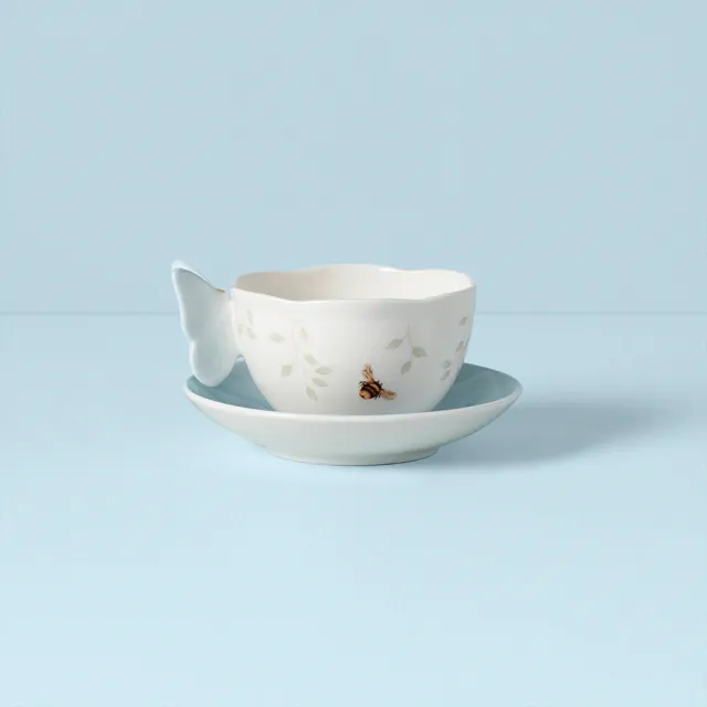 【LENOX】粉彩蝶彩繽紛茶杯組-藍-237ml(居禮名店獨家代理)