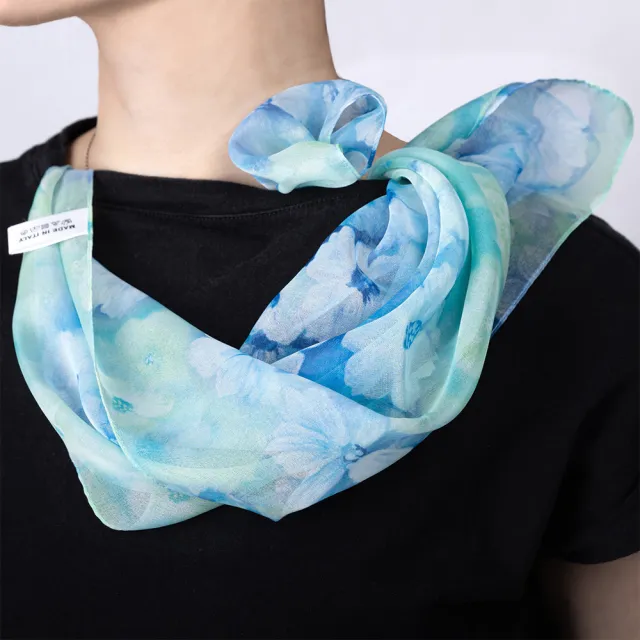 【iTa.a】100%義大利制造二合一絲巾禮盒組(40×160cm長方巾＋53×53cm小方巾－Aa9)