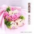【VENCEDOR】小熊造型7朵香皂花束(玫瑰花束 情人節花束 畢業禮物 生日花束-1入)