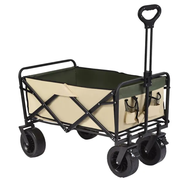 【ANTIAN】8吋 戶外露營多功能折疊手推車 便攜式野餐拖車 手拉車 寵物推車