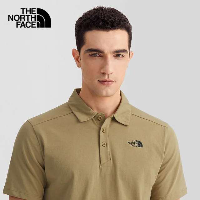 【The North Face】TNF 短袖POLO M MFO S/S COTTON POLO  AP 男款 卡其(NF0A5B46PLX)