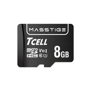 【TCELL 冠元】10入組-MASSTIGE C10 microSDHC UHS-I U1 80MB 8GB 記憶卡