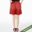 【betty’s 貝蒂思】鬆緊刺繡素色短褲(紅色)