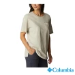 【Columbia 哥倫比亞 官方旗艦】女款-Break It Down有機棉短袖上衣-卡其(UAR03200KI)