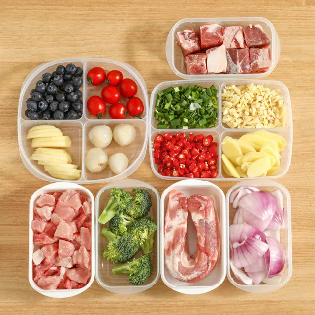 【茉家】冰箱冷凍分裝肉類保鮮盒(小號350ml三入)