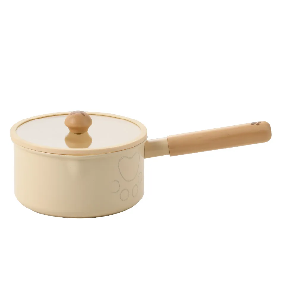 【逛逛市集】韓式小熊熊陶瓷不沾奶鍋 18cm 贈鍋蓋(鍋子 不沾鍋 平底鍋 奶鍋 湯鍋 煎鍋 牛奶鍋 雪平鍋)