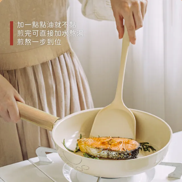 【逛逛市集】韓式小熊熊陶瓷不沾煎鍋 24cm(鍋子 不沾鍋 平底鍋 不沾鍋炒鍋 不沾平底 炒鍋 炒菜鍋)