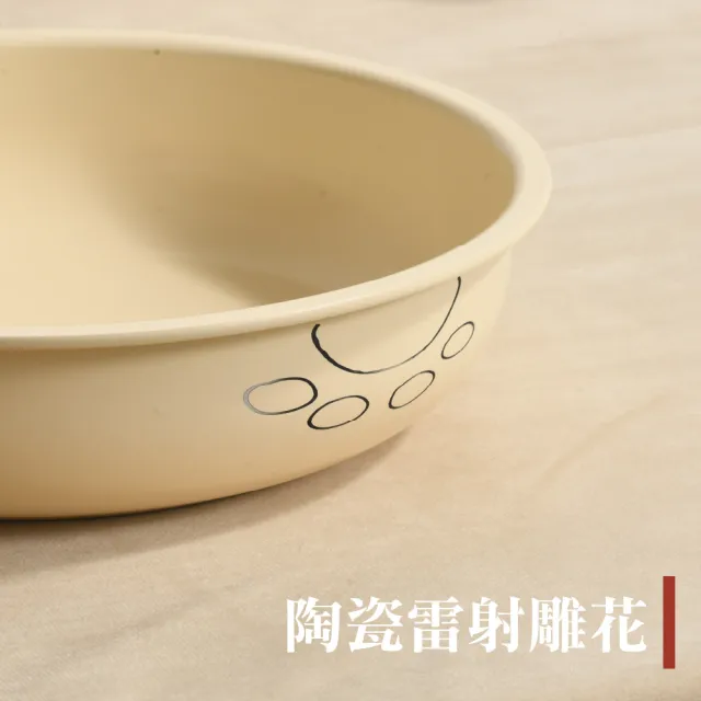 【逛逛市集】韓式小熊熊陶瓷不沾煎鍋 24cm(鍋子 不沾鍋 平底鍋 不沾鍋炒鍋 不沾平底 炒鍋 炒菜鍋)