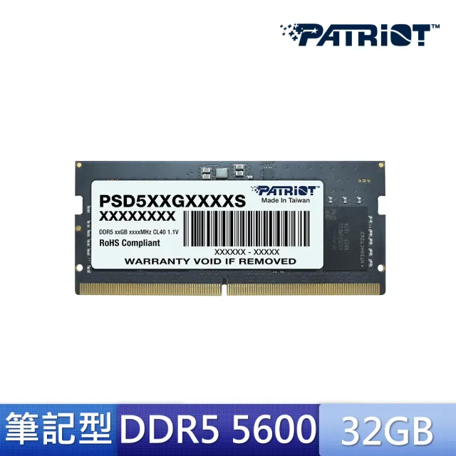 PATRiOT 博帝】DDR5 5600 32GB 筆記型記憶體(PSD532G56002S) - momo