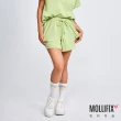【Mollifix 瑪莉菲絲】刺繡抽繩短褲、瑜珈褲、訓練褲(酪梨綠)