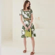 【ILEY 伊蕾】方領綠植排釦造型縲縈洋裝(綠色；M-XL；1232087438)