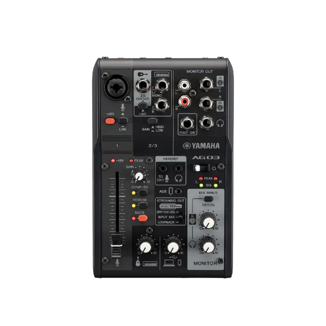 Yamaha 山葉音樂】AG03 MK2 直播錄音介面3軌混音器(原廠公司貨保固一年