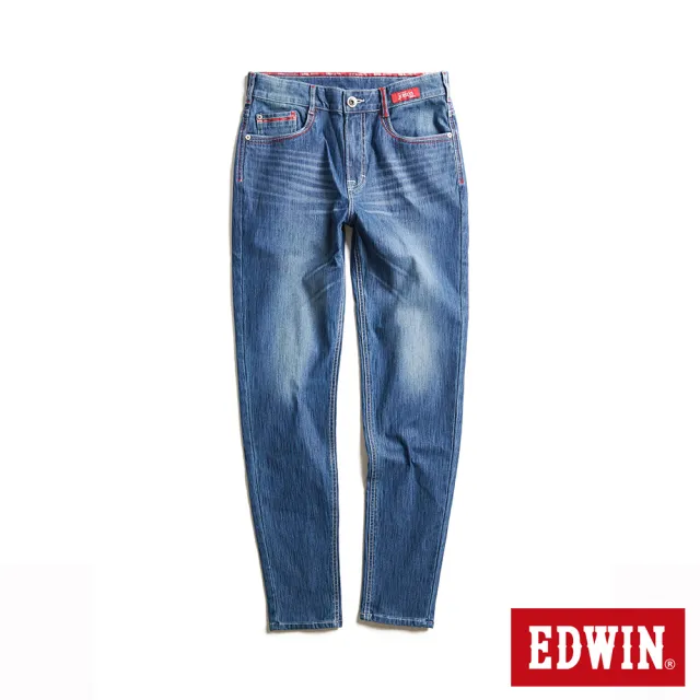 【EDWIN】男裝 東京紅360°迦績彈力機能錐形牛仔褲(中古藍)
