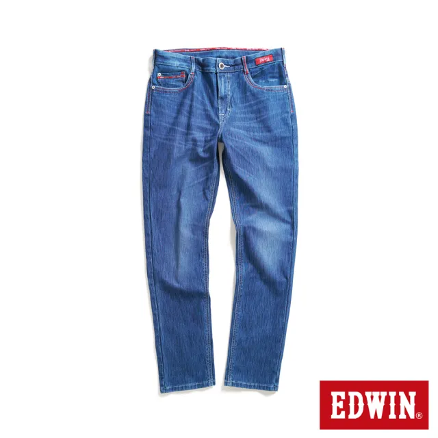 【EDWIN】男裝 加大碼-東京紅360°迦績彈力機能小直筒牛仔褲(石洗綠)