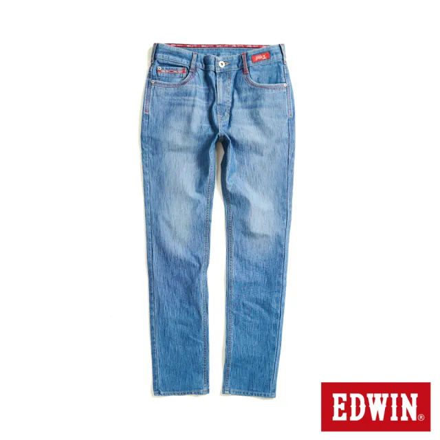 【EDWIN】男裝 加大碼-東京紅360°迦績彈力機能小直筒牛仔褲(拔洗藍)