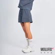【Mollifix 瑪莉菲絲】刺繡抽繩短褲、瑜珈褲、訓練褲(深霧藍)