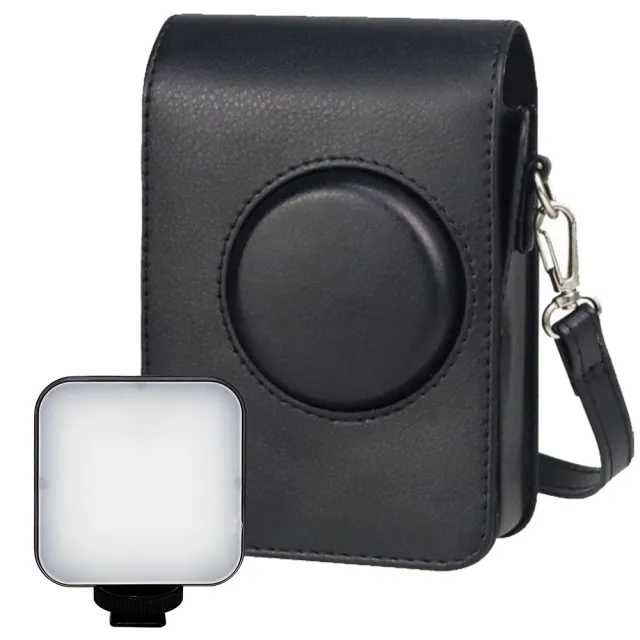 【FUJIFILM 富士】instax mini Evo EVO拍立得專用皮套 + LED口袋型補光燈
