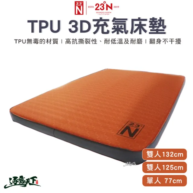 【23N 北緯23度】北緯TPU 77cm單人床墊(北緯23度 TPU 3D 床墊 分期零利率 100%台灣製 露營 逐露天下)