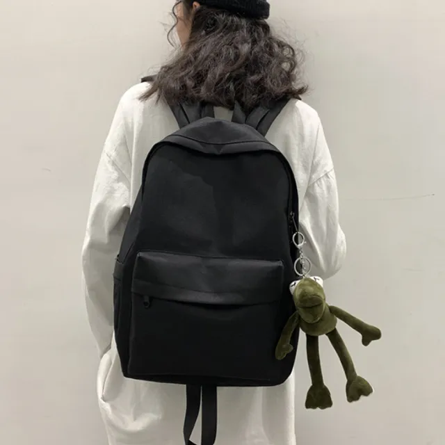 【E.City】雙11 街頭風黑色背包雙肩包(男女皆可用)
