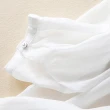 【ACheter】娃娃小領白襯衫九分袖大碼刺繡寬鬆棉麻後皺褶中長上衣#115727(白色)