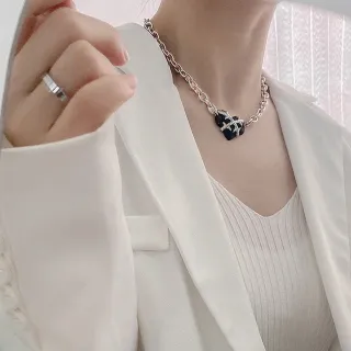 【SUMMER 一夏】韓系愛心荊棘小眾冷淡風鈦鋼個性項鍊(ins韓風)