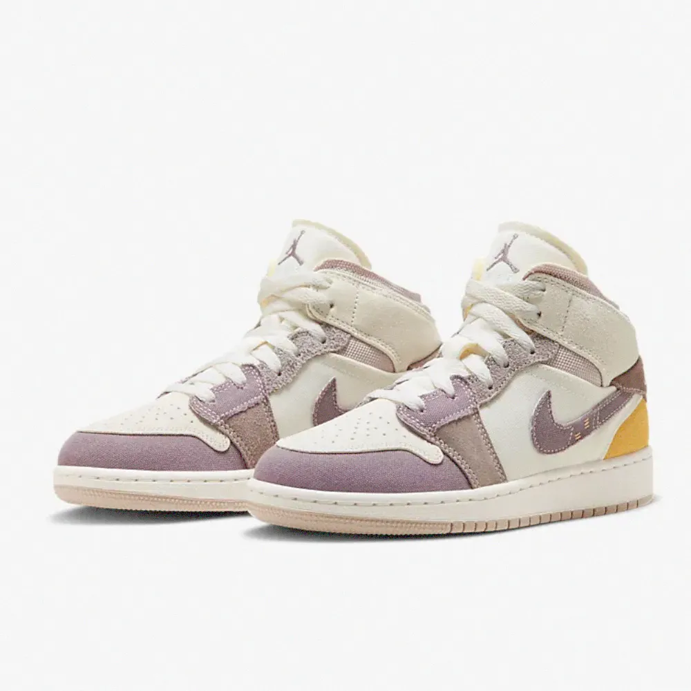 NIKE 耐吉】休閒款AIR JORDAN 1 MID SE CRAFT GS TAUPE HAZE 大地色女 