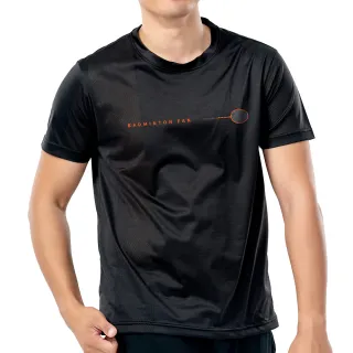 【MISPORT 運動迷】台灣製 運動上衣 T恤-BadmintonFan羽拍/運動排汗衫(MIT專利呼吸排汗衣)
