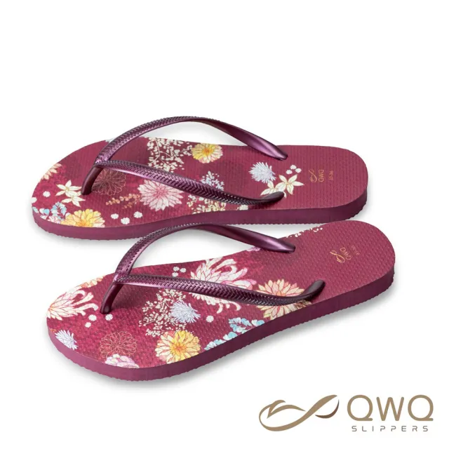 【QWQ】女款 夾腳拖 露台上的波麗 緋紅色 防滑防水 室外拖鞋 人字拖 雨鞋 MIT(AIPL)